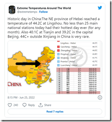 China heat wave evets report