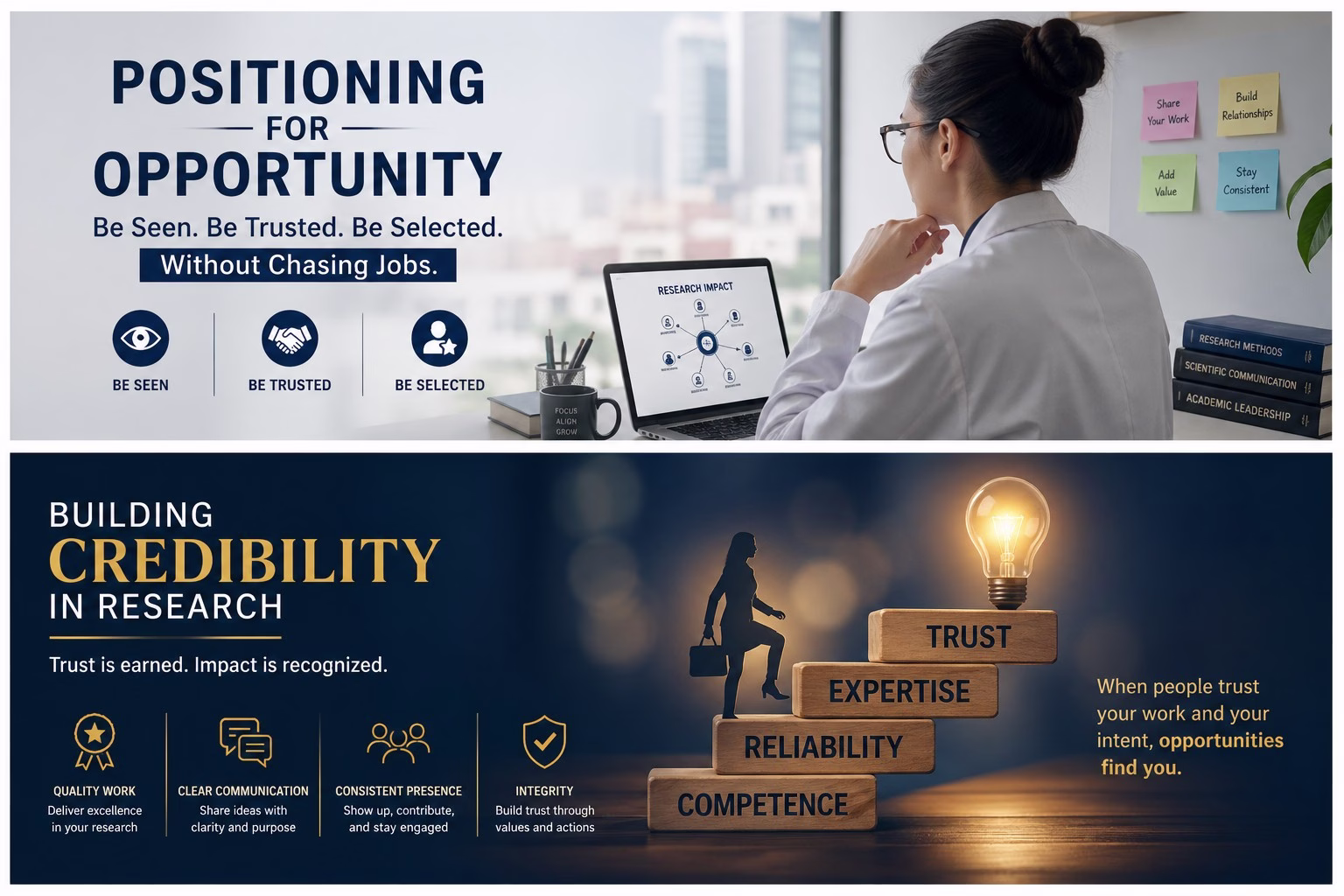 positioning for opportunity by being seen trusted and selected in research careers