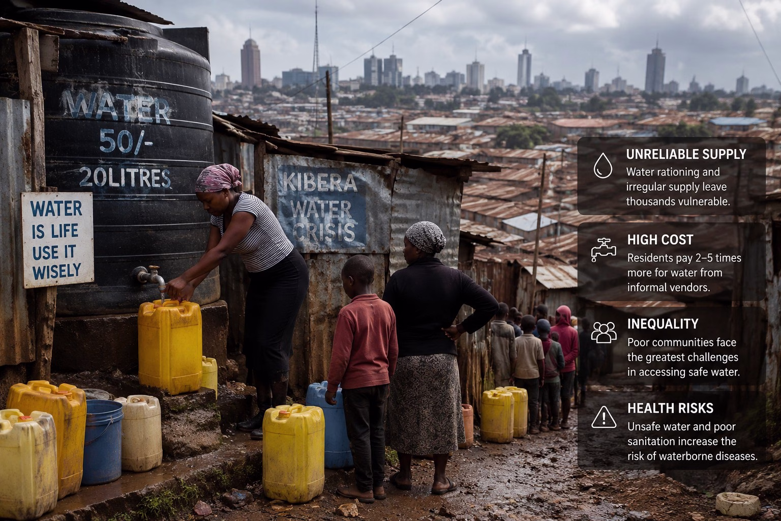 urban water security risks affecting residents in Nairobi informal settlements