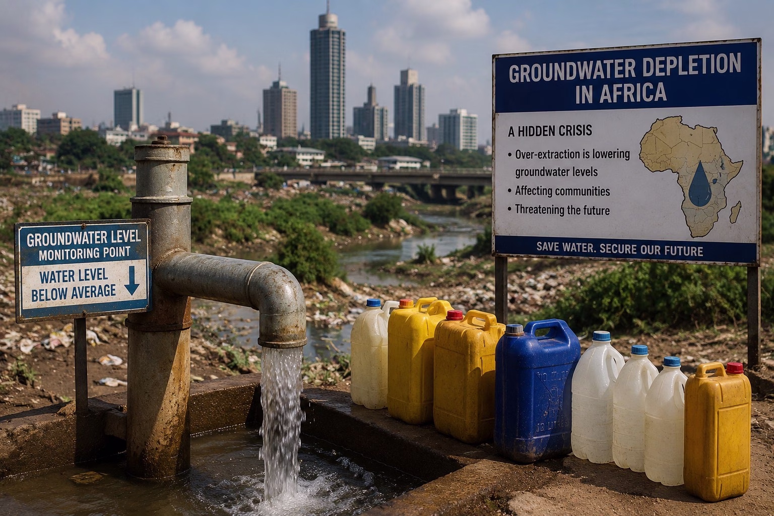 groundwater depletion in Africa affecting urban water security
